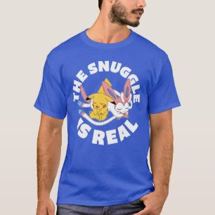 Camiseta O Pokémonhe Snuggle É Real Pikachu E Sylveon engra