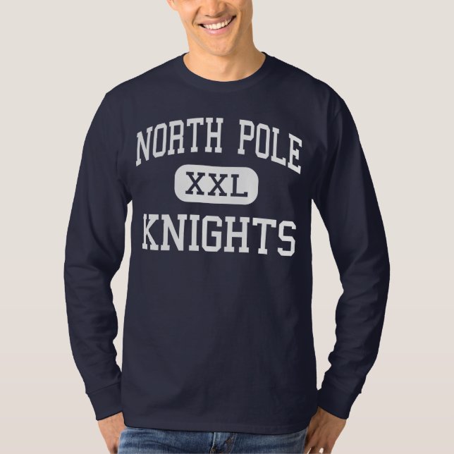 Camiseta O Pólo Norte Knights o Pólo Norte médio Alaska (Frente)