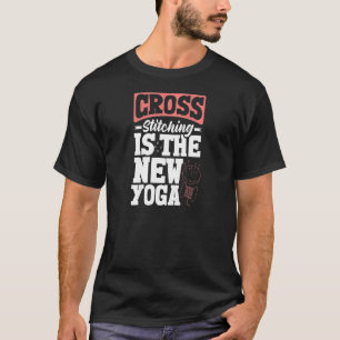 Camiseta O ponto de cruz feminino é o novo Yoga ponto de cr