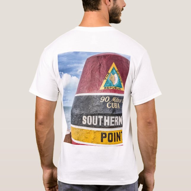 Camiseta O ponto o mais southernmost Key West (Verso)