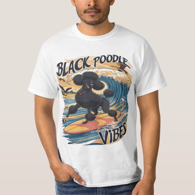 Camiseta O Poodle Surfing (Frente)