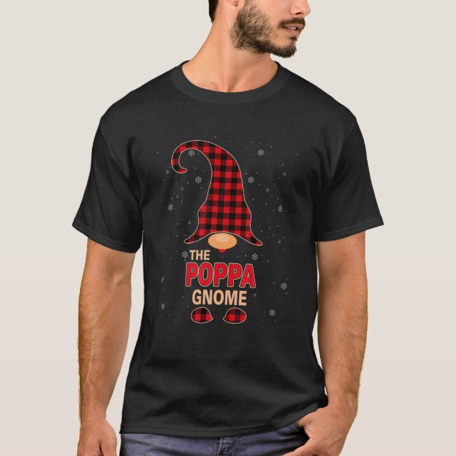 Camiseta O Poppa Gnomo Natal Red Buffalo Xadrez Pajama (Frente)