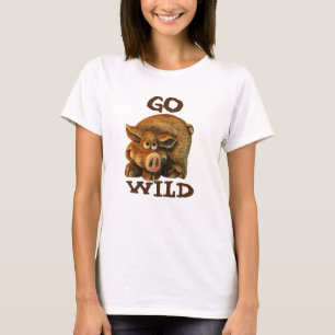 Camiseta O porco bonito Sats de Brown vai porco selvagem