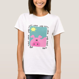 Camiseta O porco diz Oink o Tshirt