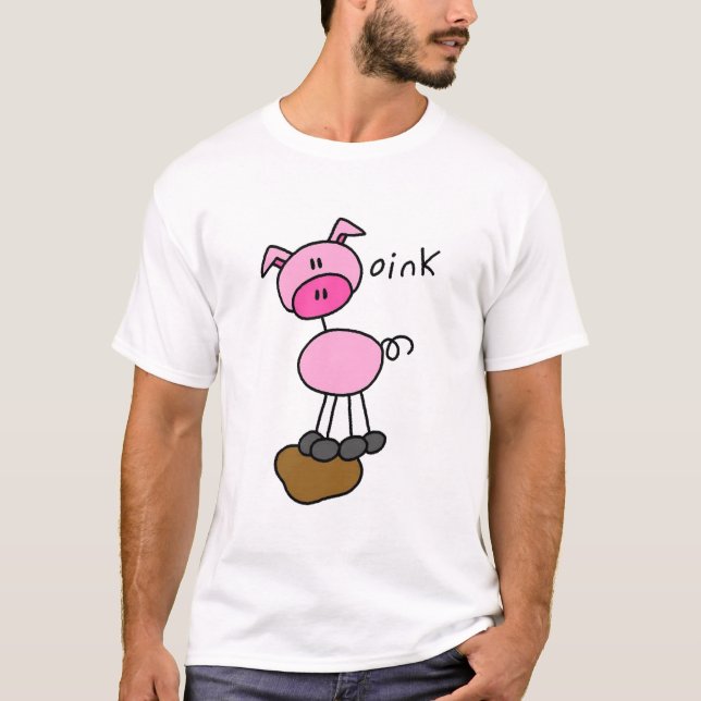 Camiseta O porco diz Oink t-shirt e presentes (Frente)