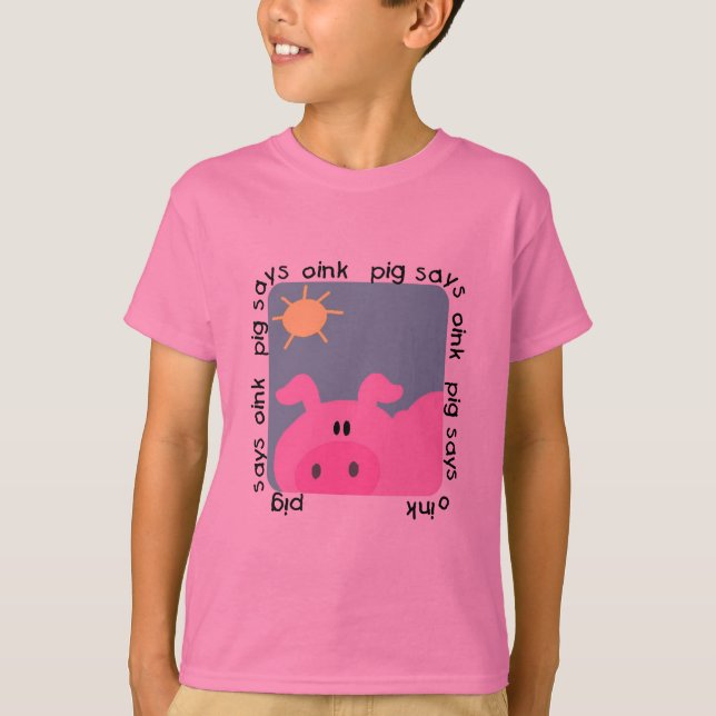Camiseta O porco diz Oink t-shirt e presentes (Frente)