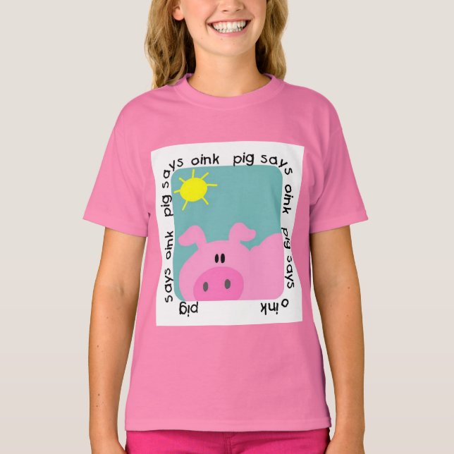 Camiseta O porco diz Oink t-shirt e presentes (Frente)