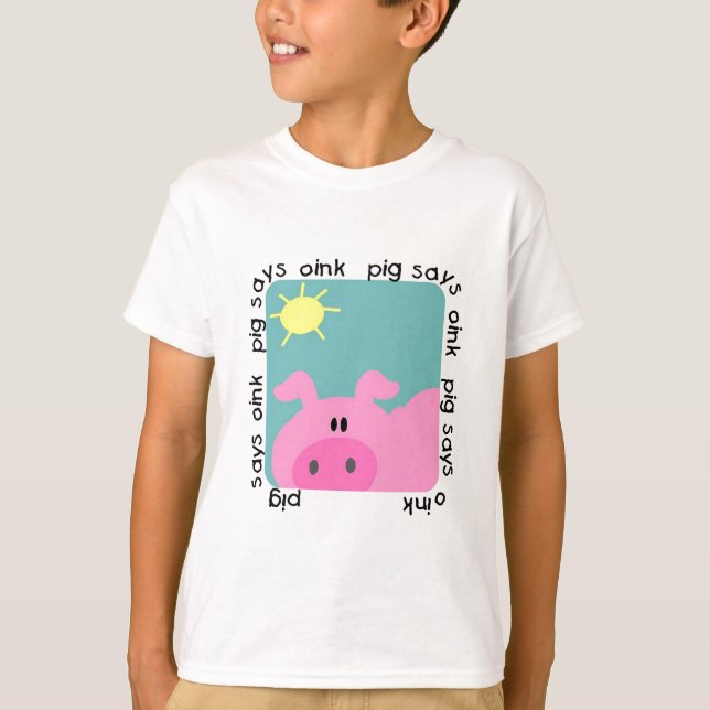 Camiseta O porco diz Oink t-shirt e presentes (Frente)