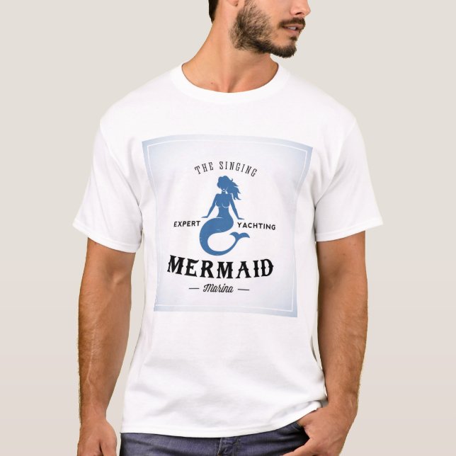 Camiseta O poster da sereia do canto (Frente)