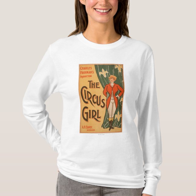 Camiseta O poster teatral #1 da menina do circo (Frente)