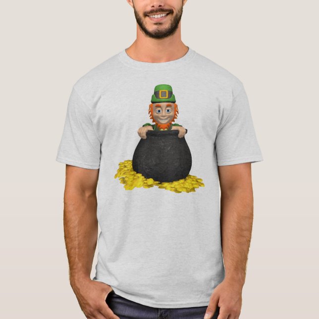 Camiseta O pote do Leprechaun do t-shirt do ouro (Frente)