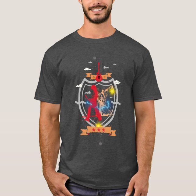 Camiseta o presente da estrela do rock ermitão (Frente)