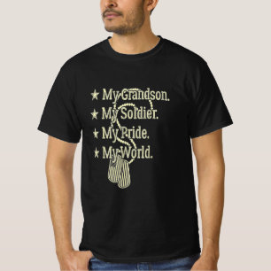 Camiseta O presente do avô militar do meu neto-soldado heró