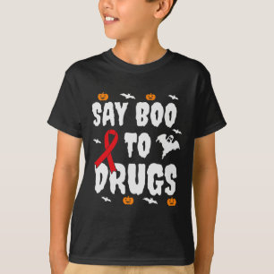 Camiseta O presente do Dia das Bruxas Diversão diz "Boo" pa
