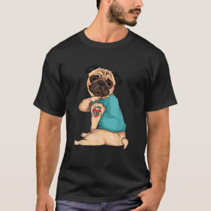 Camiseta O presente do Pai Dama cachorro engraçado Pug eu a