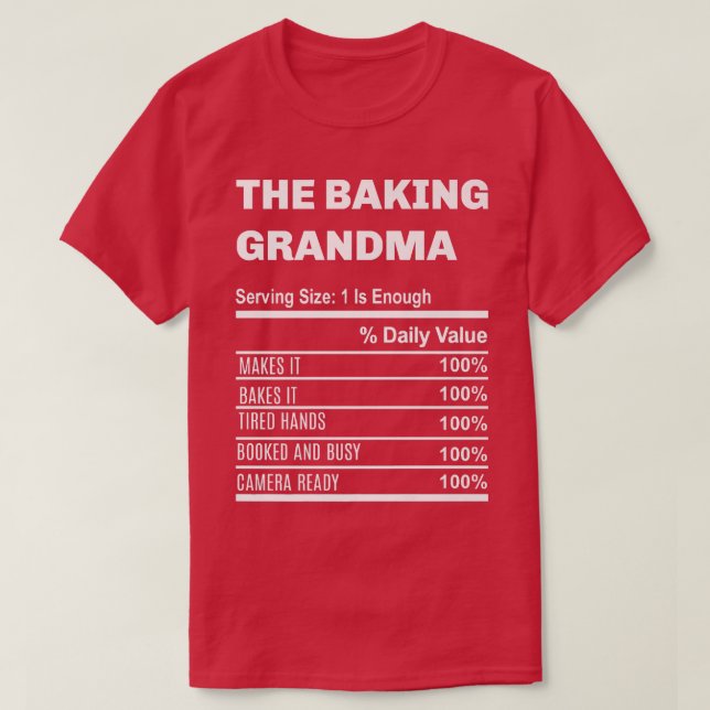 Camiseta O presente engraçado da vovó Baking (Frente do Design)