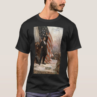 Camiseta O Presidente Abraham Lincoln e a bandeira american