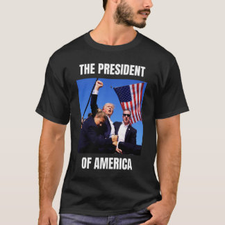 Camiseta o presidente da américa trump 2024 trump shot shi