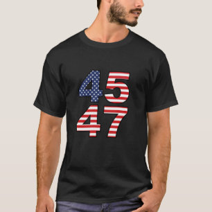 Camiseta O Presidente Donald Trump 2024 45 e 47 45º 47º EUA