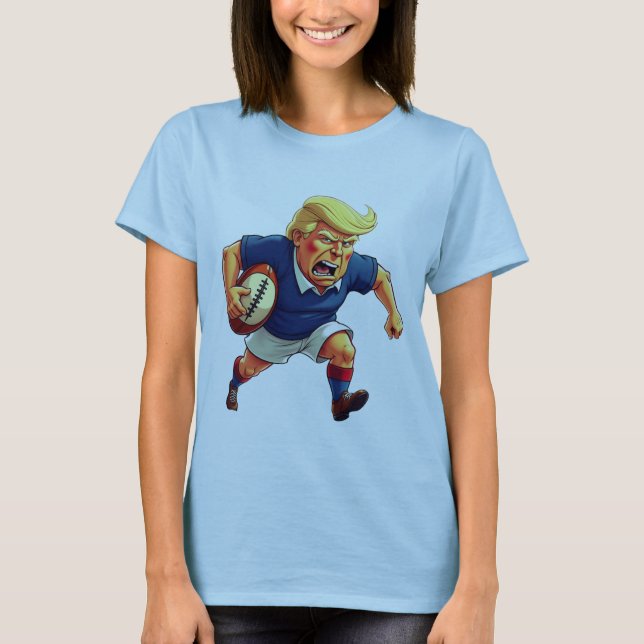 Camiseta O Presidente Donald Trump joga rugby (Frente)