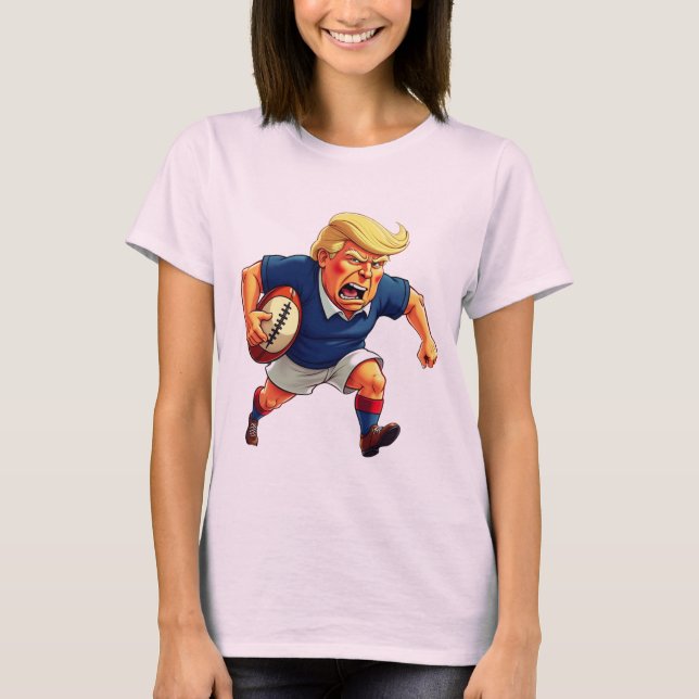 Camiseta O Presidente Donald Trump joga rugby (Frente)