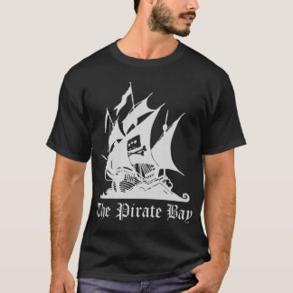 Camiseta O preto do t-shirt da baía do pirata -