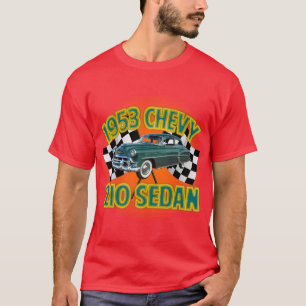 Camiseta O preto dos homens Chevy 1953 210