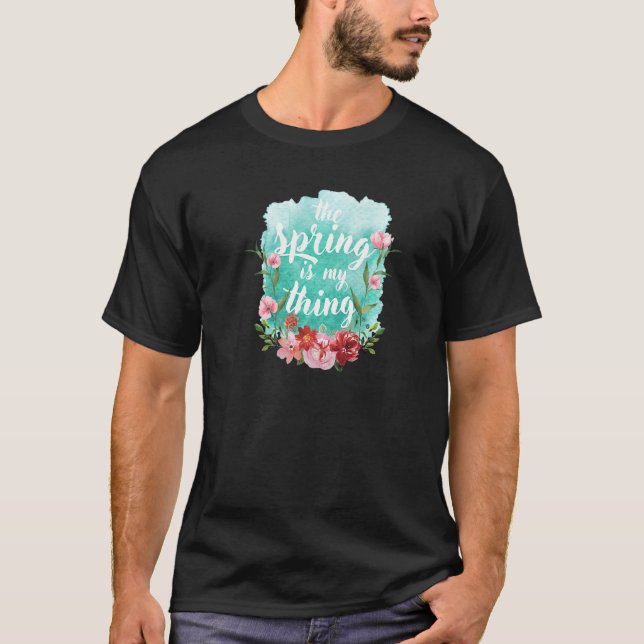 Camiseta O Primavera é o meu lance, Flores De Aquarela. (Frente)