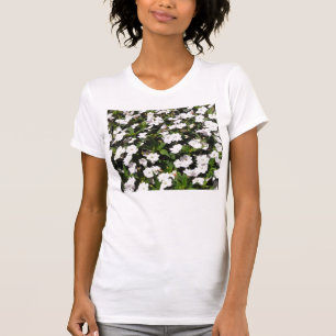 Camiseta o primavera floresce a camisola de alças das