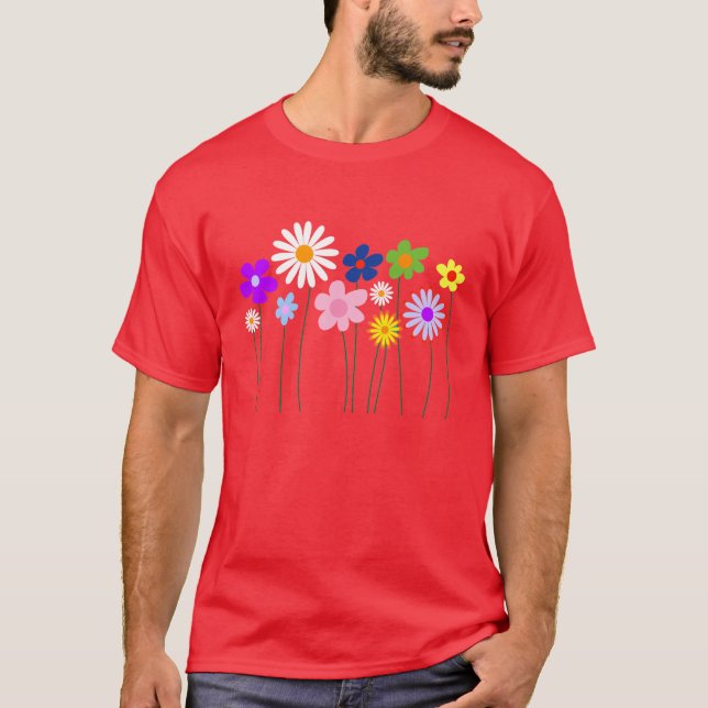 Camiseta o primavera floresce o tshirt (Frente)