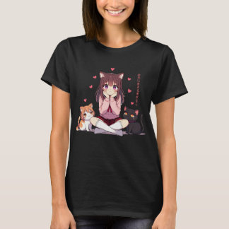 Camiseta O primeiro amor da garota de anime japonesa