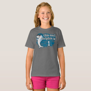 Camiseta O primeiro aniversario do miúdo este golfinho