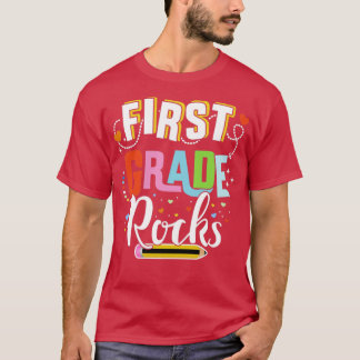 Camiseta O primeiro ano rocha 1rua de volta para o colégio