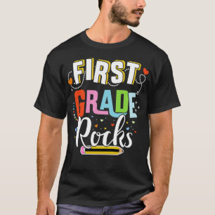 Camiseta O primeiro ano rocha 1rua de volta para o colégio
