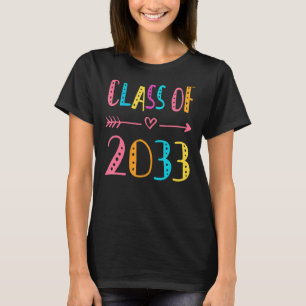 Camiseta O Primeiro Dia Da Classe Escolar De 2033 Cresceu C