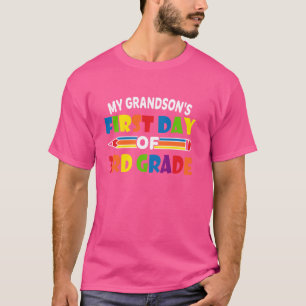 Camiseta O Primeiro Dia de Meninas Escolares do Meu neto Ca