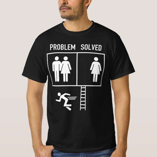 Camiseta O problema é o Casamento Engraçado Resolvido Versu (Frente)