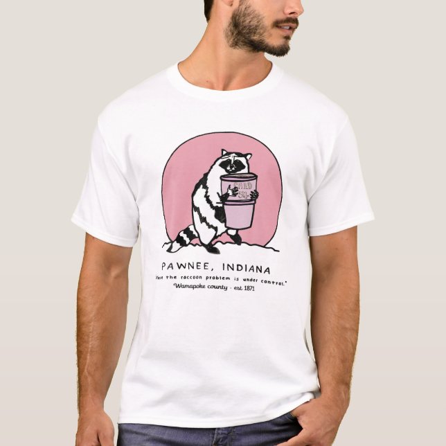 Camiseta O Problema Engraçado Da Racoon Pawnee Está Sob Con (Frente)