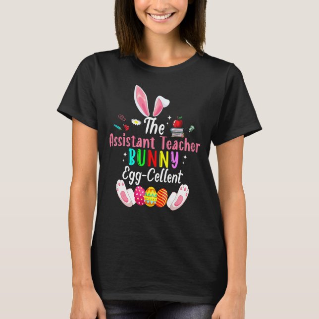Camiseta O Professor Assistente Bunny Egg Cellent Bunny (Frente)