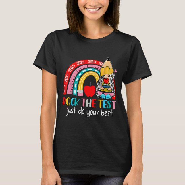 Camiseta O Professor Engraçado Testa o Dia do Arco-Íris (Frente)