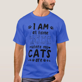 Camiseta O Proprietário Do Gato Está Em Casa Onde Os Meus G