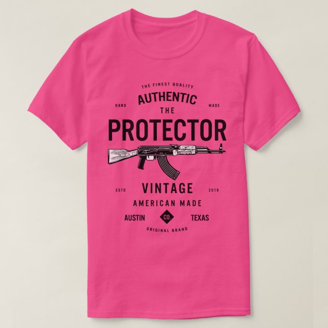 Camiseta O protetor contra espingarda (Frente do Design)