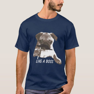 Camiseta O Pug engraçado do bigode gosta de um t-shirt do