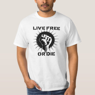 Camiseta O punho aumentado - livre vivo ou morre