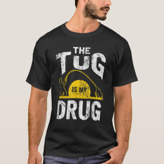 Camiseta O Puxão é Minha Droga Piada de Pesca