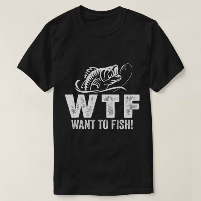 Camiseta O que a WTF quer pescar, para o legal bispo, engra (Frente do Design)