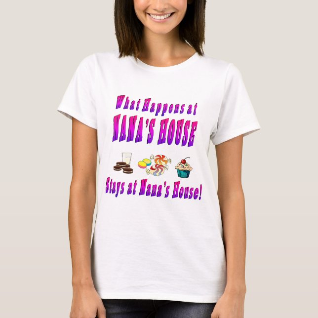 Camiseta O Que Acontece Na Casa Nanas Rosa (Frente)