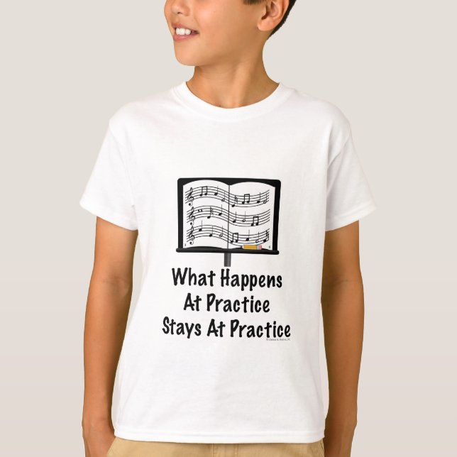 Camiseta O Que Acontece Na Prática Orquestra Infantil (Frente)