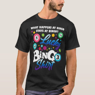 Camiseta O Que Acontece No Bingo Fica No Jogo Do Cartão De