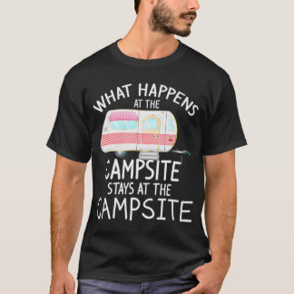 Camiseta O que acontece no Campsite - Coisas Legal de acamp